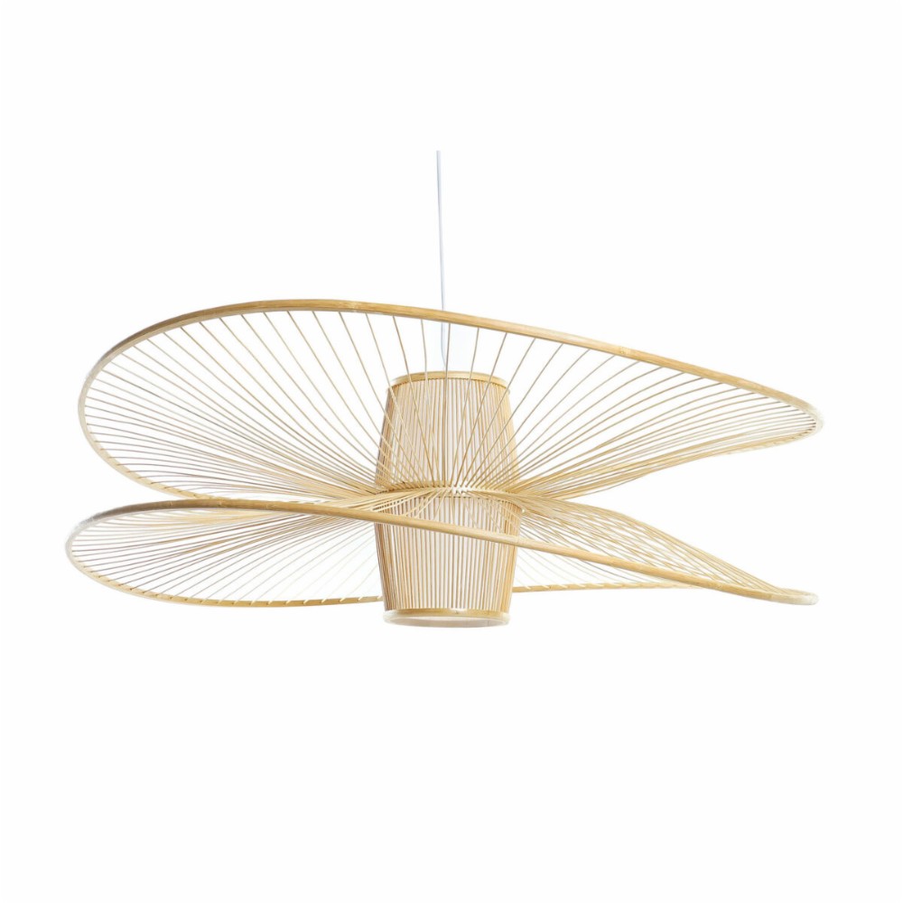 Ceiling Light DKD Home Decor White Natural Bamboo 50 W 100 x 100 x 32 cm