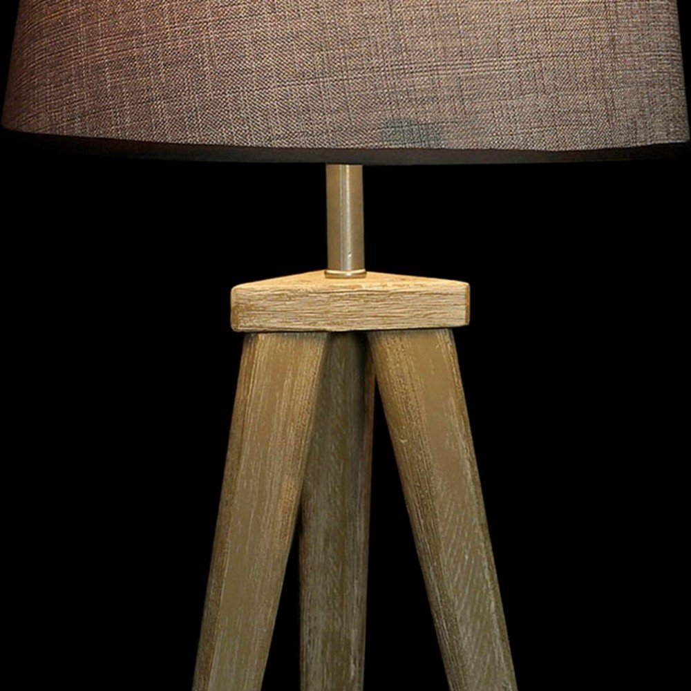 Desk lamp DKD Home Decor Sheet Grey Brown Linen 250 V 60 W Pinewood (30 x 30 x 57.5 cm) (2 pcs)