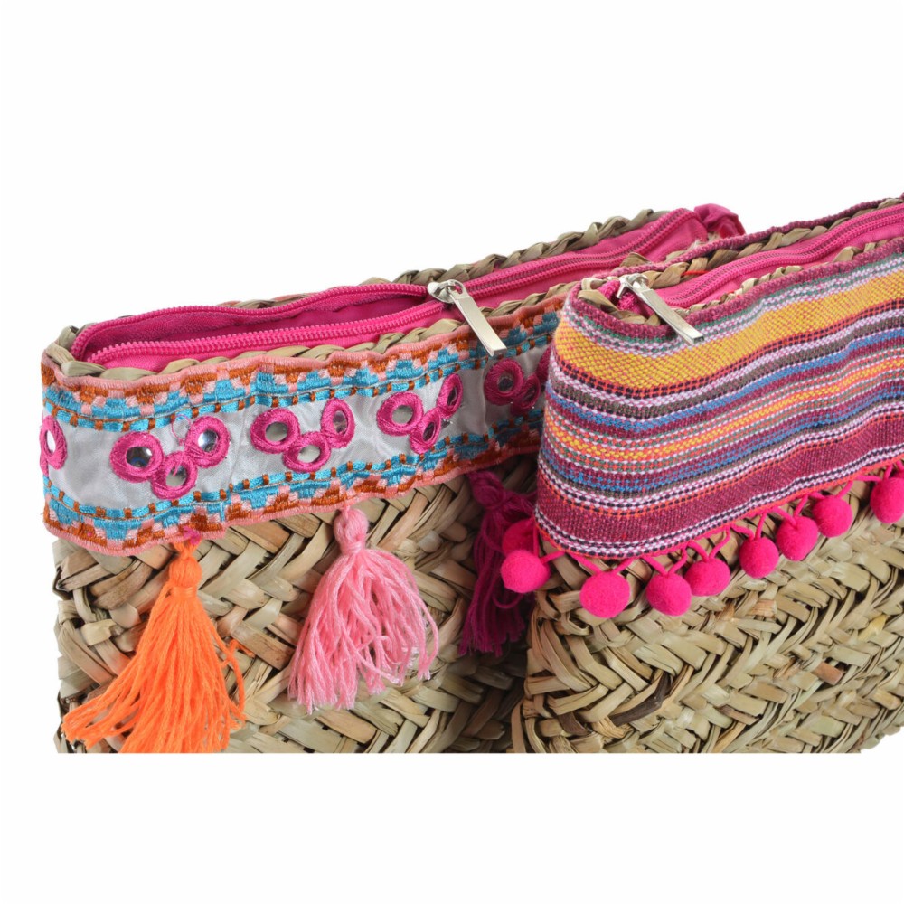 Hippie Bag DKD Home Decor Multicolour wicker (26 x 4 x 20 cm) (2 Units)