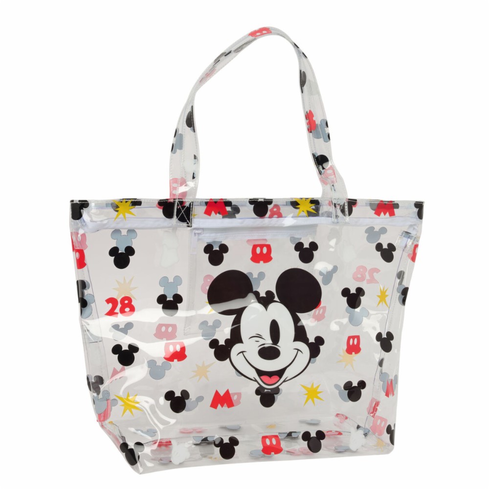 Shopping Bag Mickey Mouse Clubhouse Beach Multicolour Transparent 54 x 35 x 17 cm