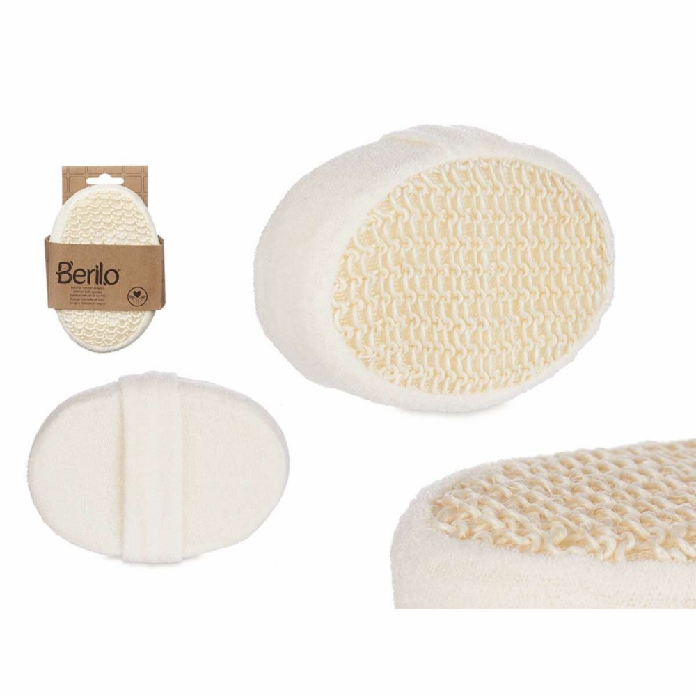 Body Sponge Berilo White Beige 11 x 15 x 5 cm (12 Units)