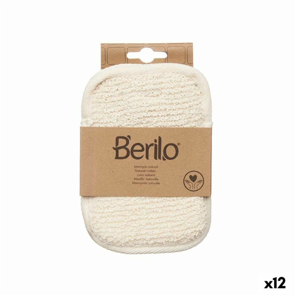 Exfoliating Mitt Berilo White Beige (12 Units)