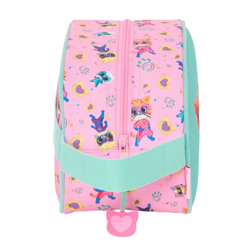 Travel Vanity Case SuperKitties Pink Turquoise 26 x 15 x 12 cm