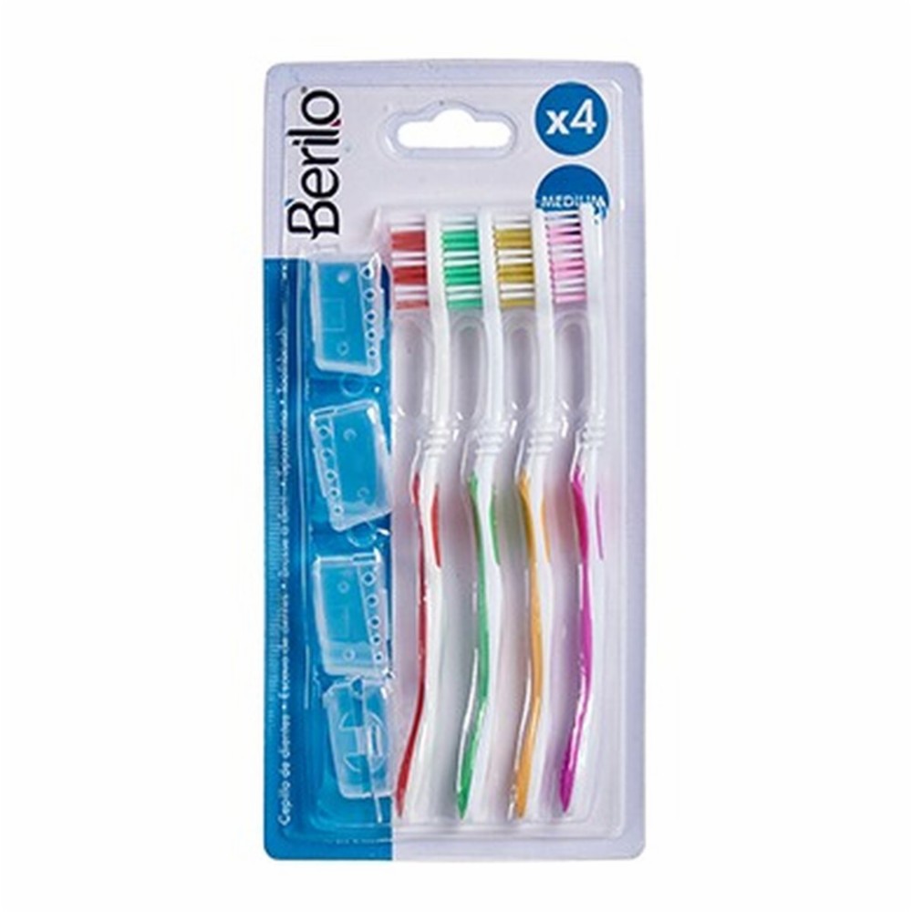 Toothbrush Berilo Yellow Blue Red Green (12 Units)
