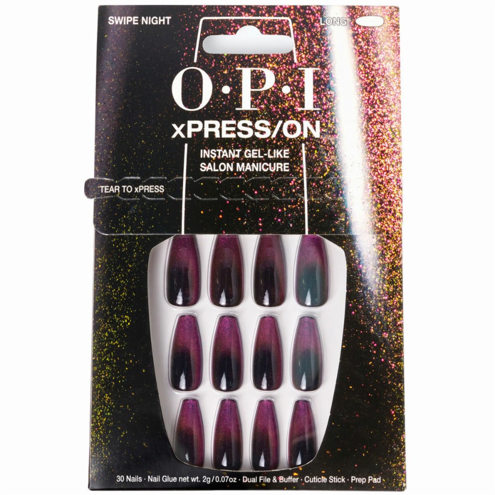 False nails Opi #Swipe Night 30 Pieces