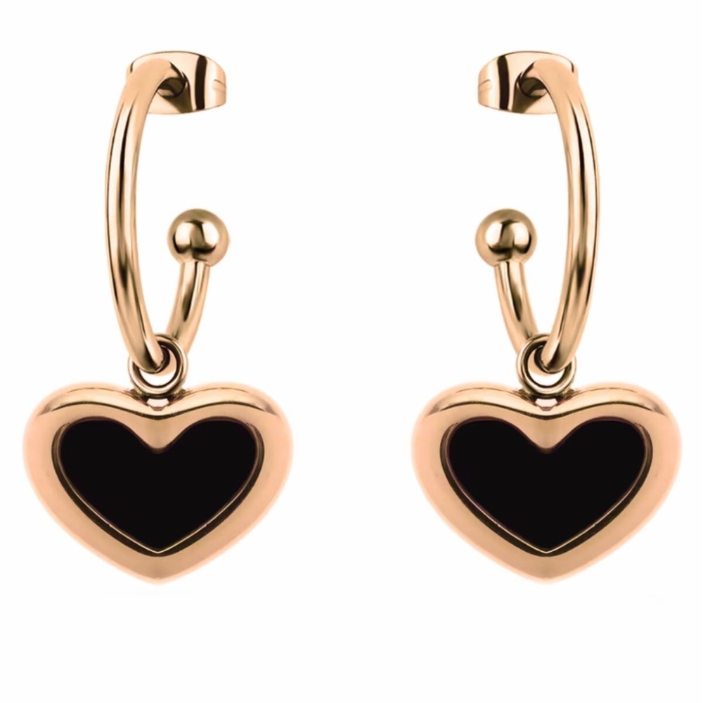 Ladies' Earrings LIU JO LJ2695 Rose gold Black
