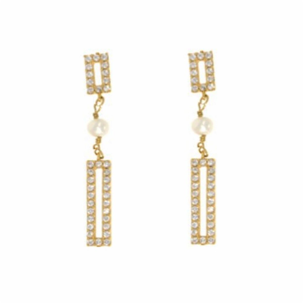Ladies' Earrings New Bling 9NB-PRL11C Golden
