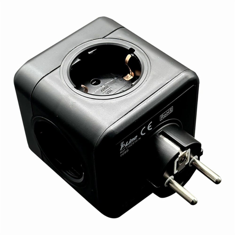 5-socket plugboard without power switch Fbright Black 3680 W