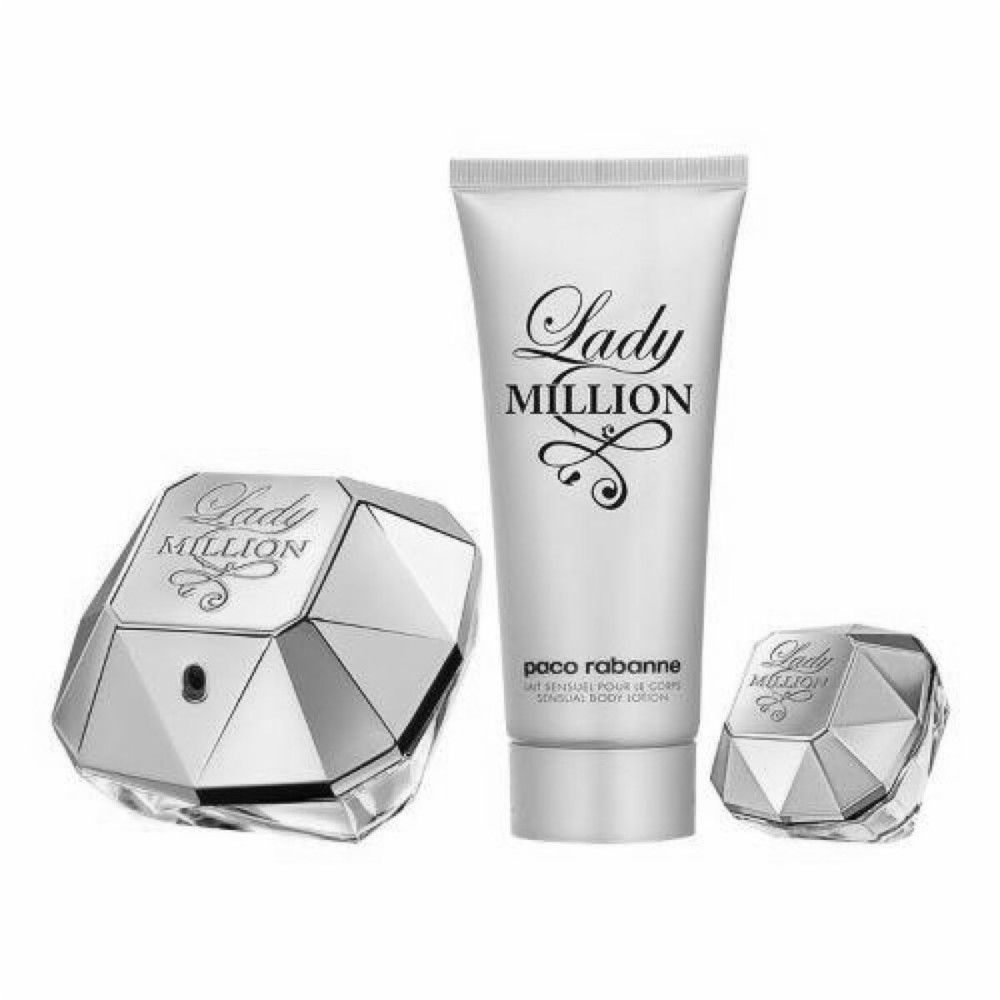 Women's Perfume Set Paco Rabanne Lady Million EDP 3 Pieces