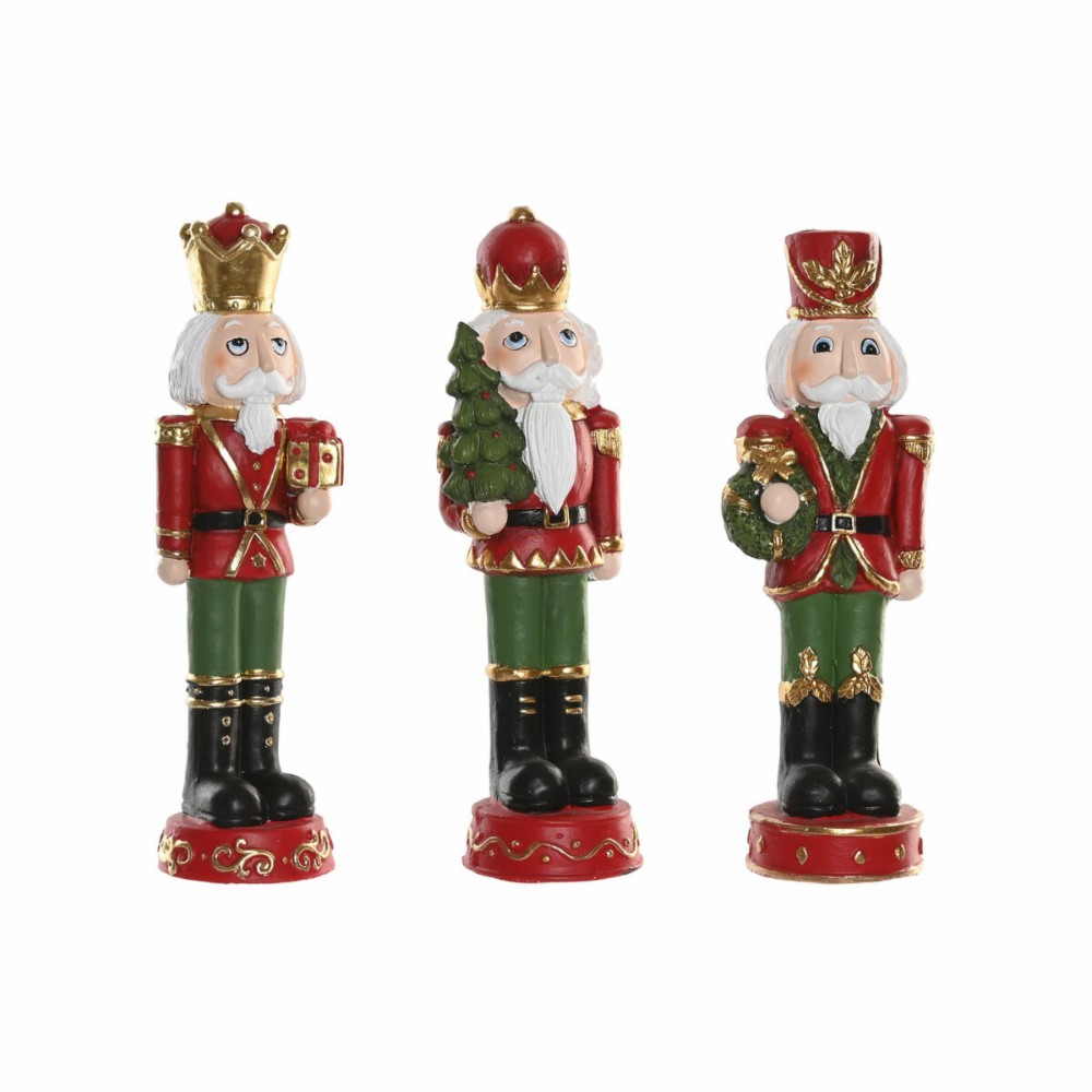 Christmas bauble Home ESPRIT Multicolour Nutcracker 14 x 13 x 48 cm (3 Units)