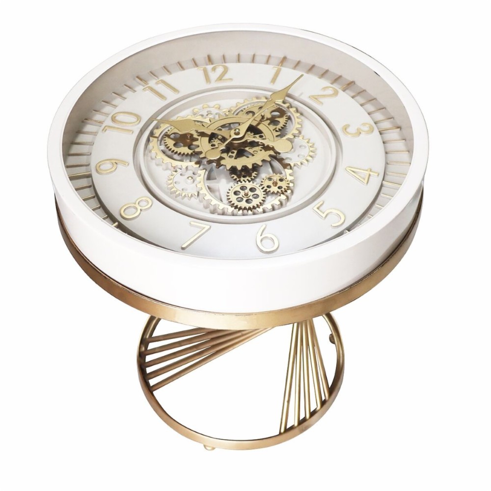 Side table Home ESPRIT White Golden 50 x 50 x 51 cm