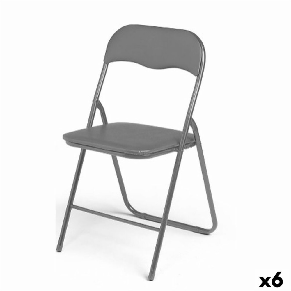 Folding Chair Gift Decor Grey (6 Units)