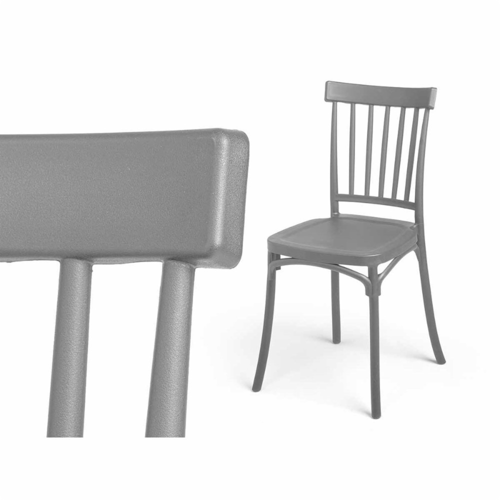 Chair Gift Decor Grey polypropylene 42 x 81,5 x 45 cm Bars