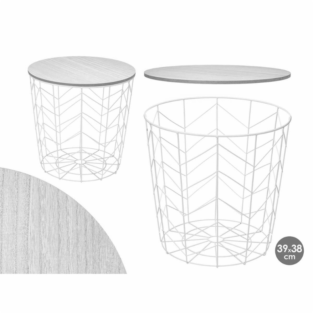 Side table Gift Decor White Brown 39,5 x 37 x 39,5 cm (6 Units)